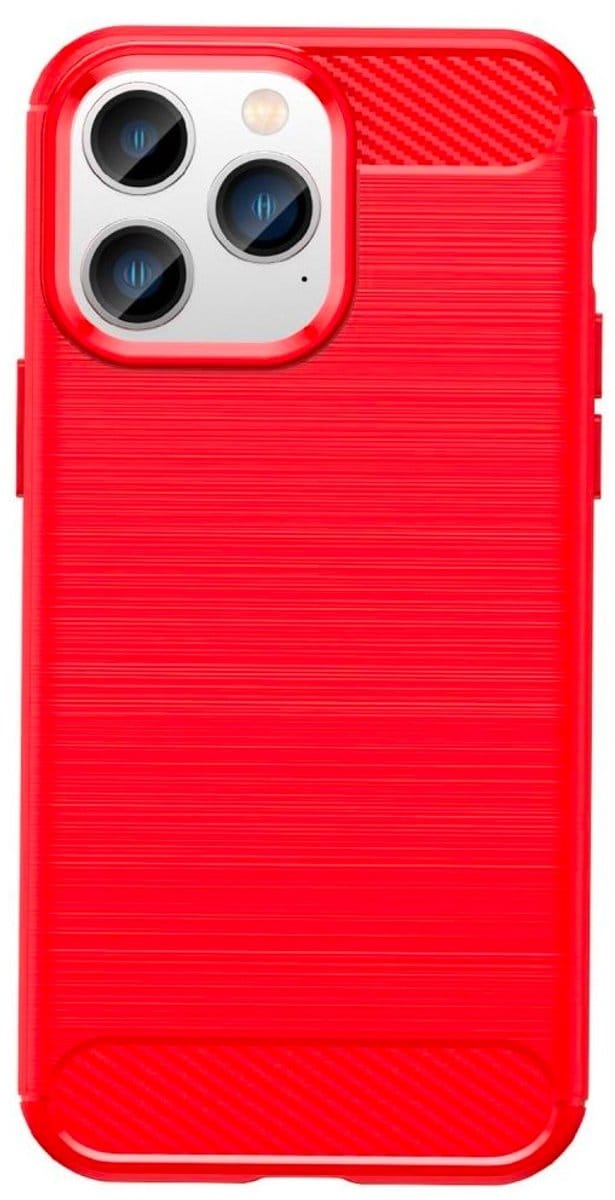 Mobiq Carbon Look Hoesje geschikt voor iPhone 14 Pro Max - Flexibele TPU Case