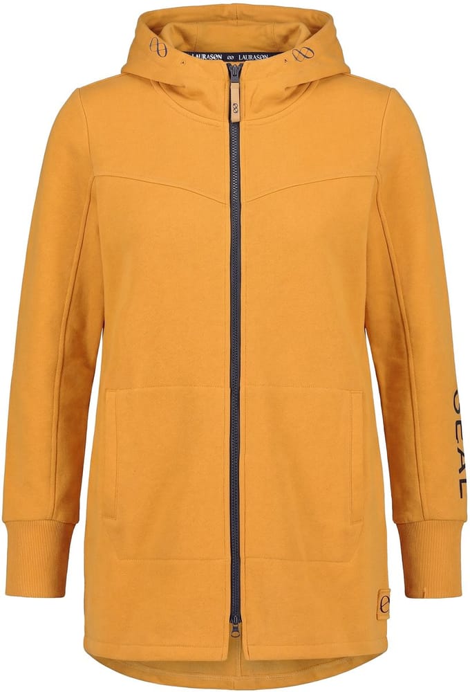Laurasøn - Dames - Sweatjasje capuchon lange mouw - Oker - Maat 44+
