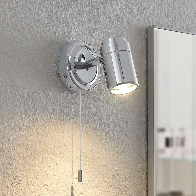 Lindby - Wandlamp - 1licht - Staal, glas - H: 10.6 cm - GU10 - chroom