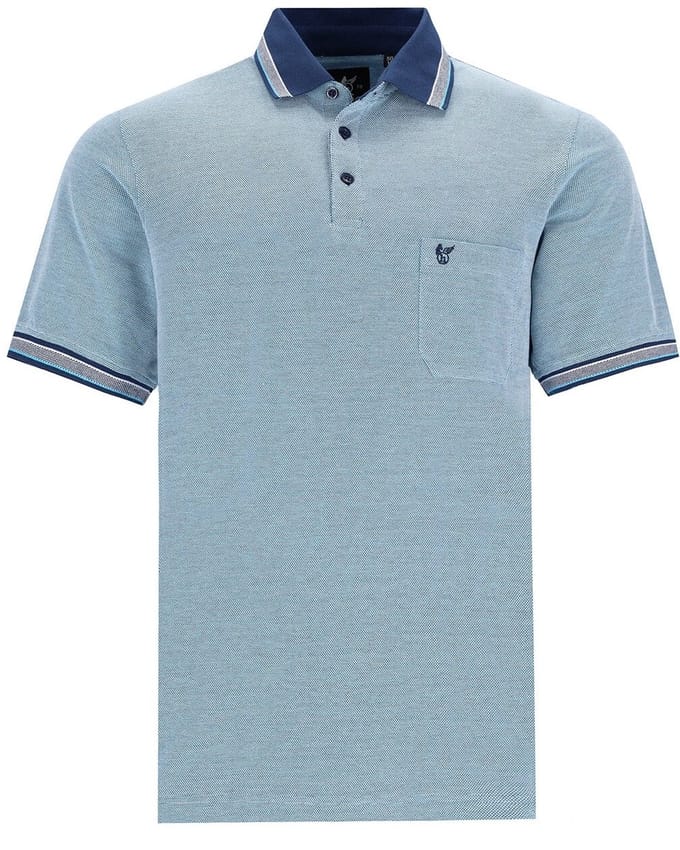 Hajo - Poloshirt Piqué - heren- blauw - maat M
