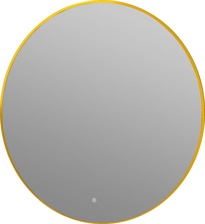 Ronde badkamerspiegel Mauri mat goud met verwarming, LED verlichting en touch sensor 100x100cm