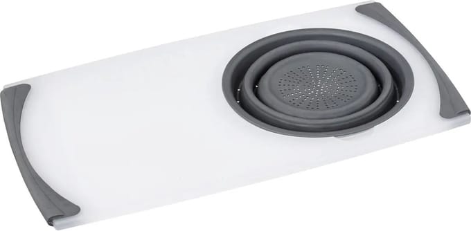 5Five Inklapbare snijplank met vergiet - 50x29x2cm - Grijs