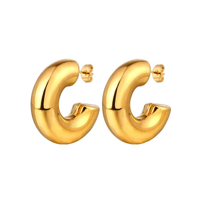 Lajetti - Studs Ringen Stainless Steel Gold plated - Dames oorbellen
