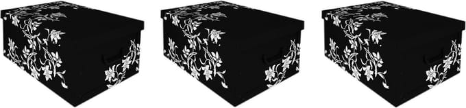 4x Opbergboxen/Opbergdozen zwart 52 x 38 cm - Bewaardozen