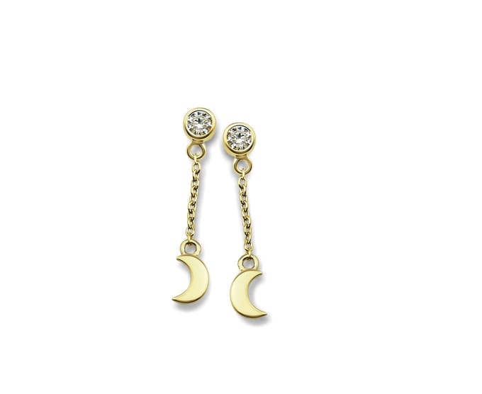 Oorhangers Maan aan Ketting Gold-plated JE009G
