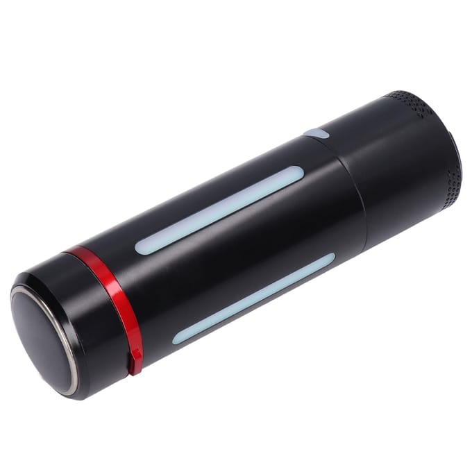 Slimme Vacuümfles USB Opladen Bluetooth Speaker Muziek Licht Geïsoleerde Waterfles met Temp black