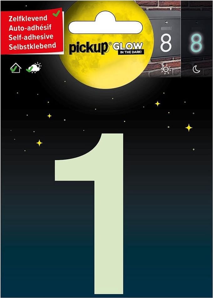 Pickup Glow in the dark Huisnummer 1 - 7 5 cm