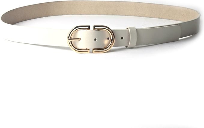 Giuliano dubbele 'C' riem - Beige - Dames - Made in Italy