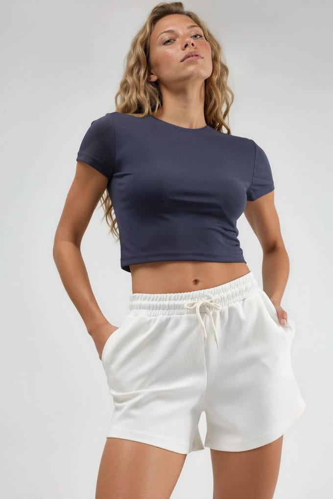 Elastische Taille Modal Shorts met Zakken