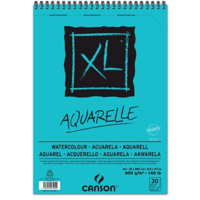 Canson Schetsblok XL Aquarelle - 300g/m - A4 - 30 vellen