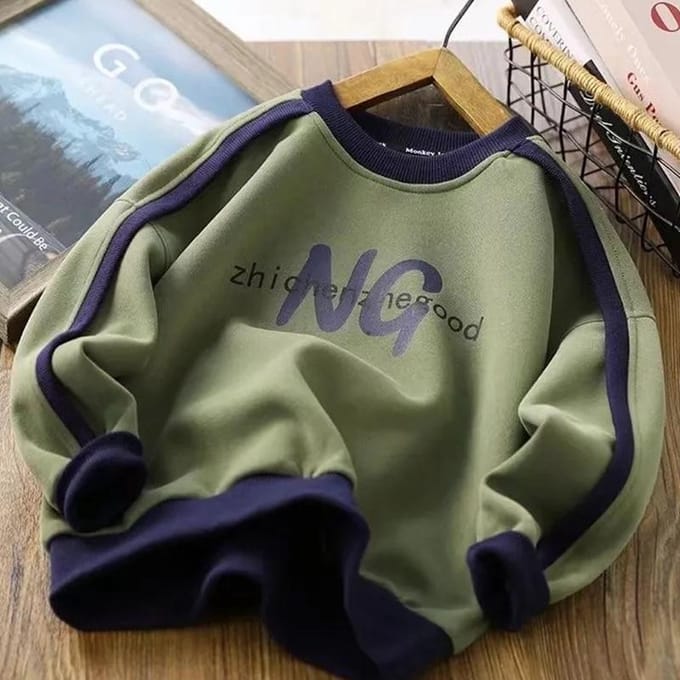 Pull pour enfants Imprimé populaire Pull à capuche pour enfants Vêtements pour enfants 120cm vert d’armée