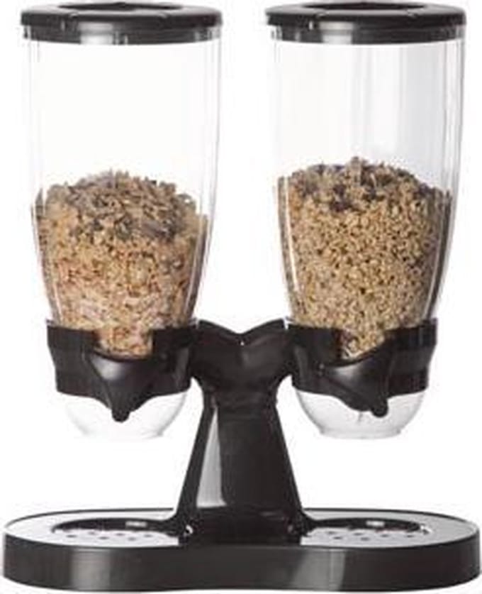 Cornflakesdispenser Metal Look - Zwart2500ml Per Dispenser
