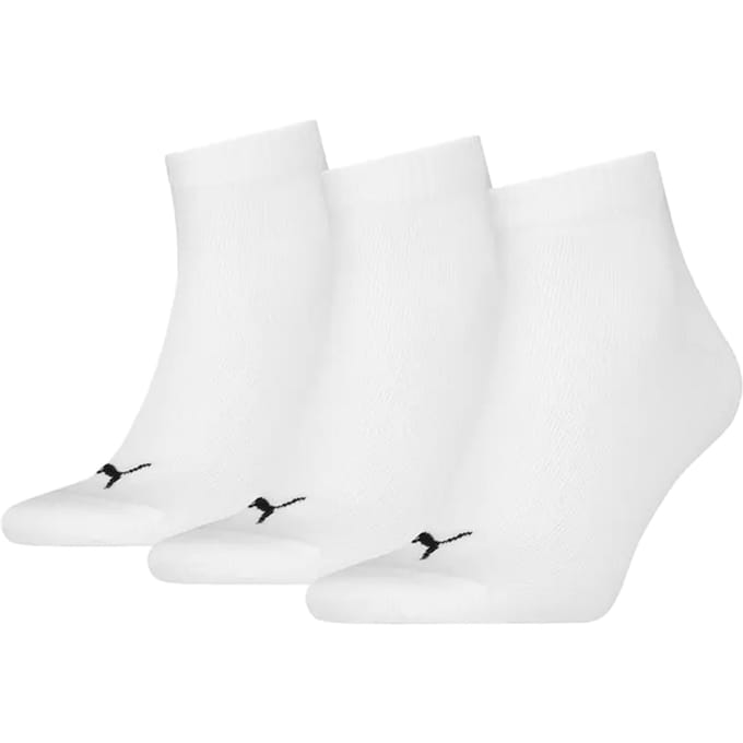 Puma - Unisex Quarter Plain Enkelsokken - 3 Pack - Maat 43-46