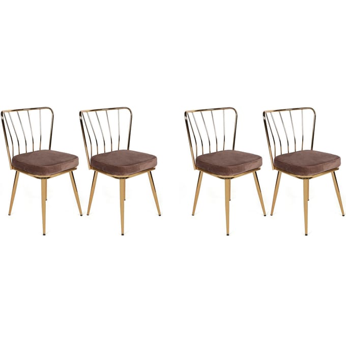 Set van 4 eetkamerstoelen Jill velvet | Atelier Del Sofa