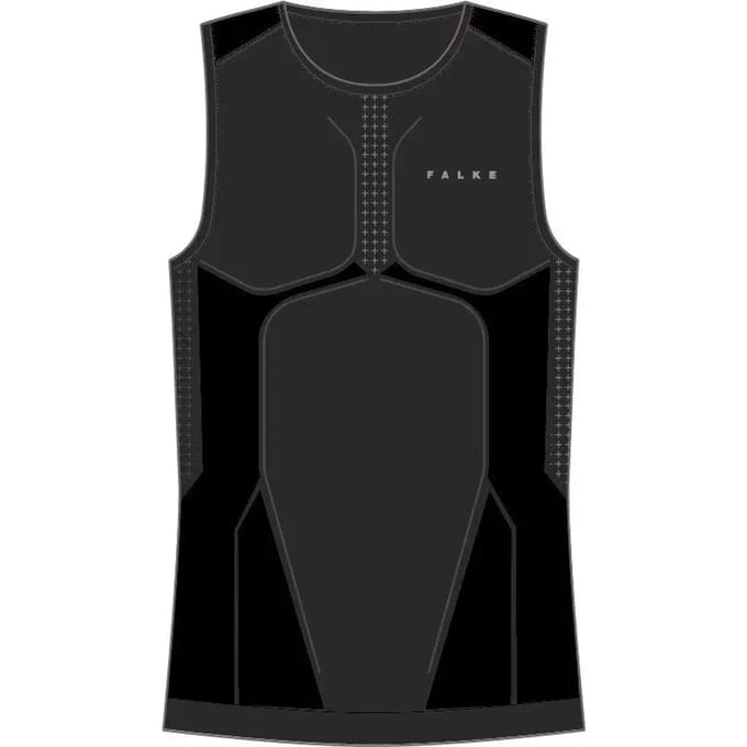 FALKE Warm Singlet sneldrogend functioneel materiaal mouwloze functioneel shirt heren zwart - maat S
