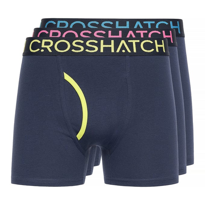 Crosshatch Heren Trioglow Boxershorts (Set van 3) (Marine)