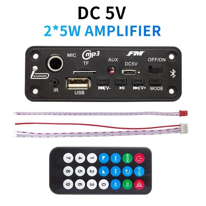 Draadloos Bluetooth MP3 Decoder Board 10W DC 5V Versterker DIY Auto MP3 Speler Audio FM Radio Handsfree Bellen Opname Ondersteuning Microfoon