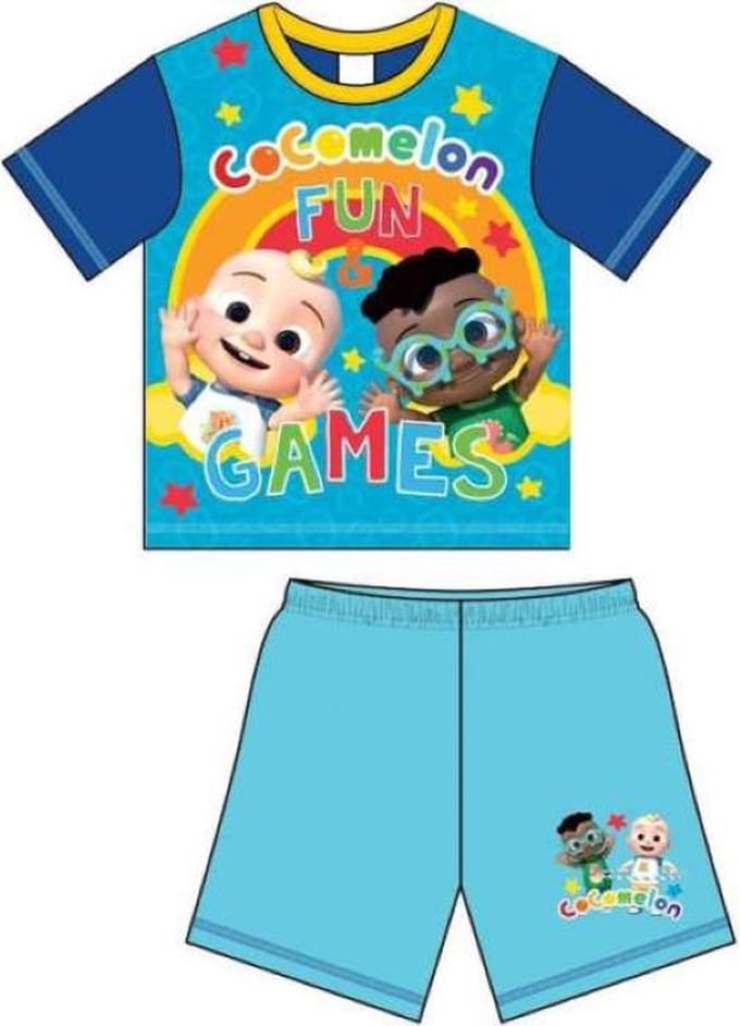 Cocomelon - Shortama - Blauw - CoCo Melon - Pyjama - maat 86 - Korte broek en t-shirt