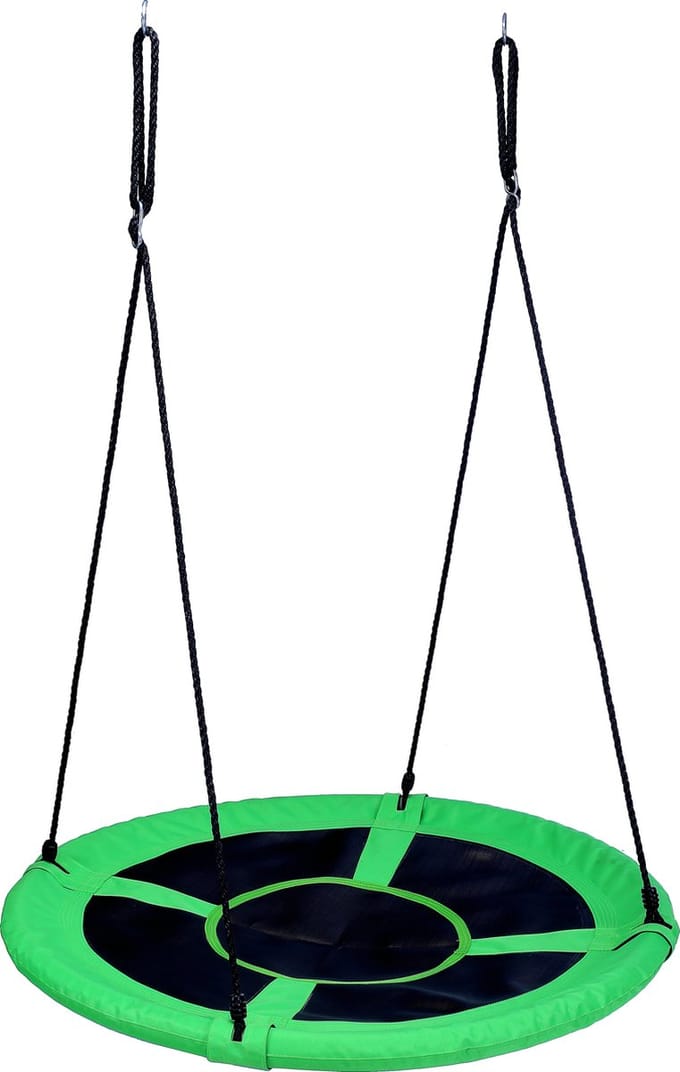 Adventure Buiten Nest schommel rond Ø 100cm- Groen- inclusief accessoires