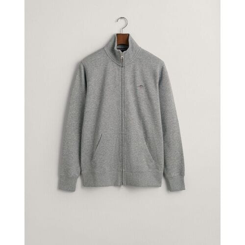 Gant Vest Two-Way Front Zip Sweat Cardigan Grijs Melange / male