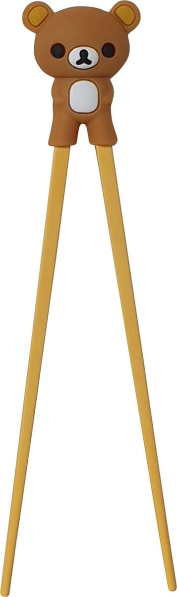 DongDong - Eetstokjes voor kinderen - Beer motief - 22.5 cm - Bruin