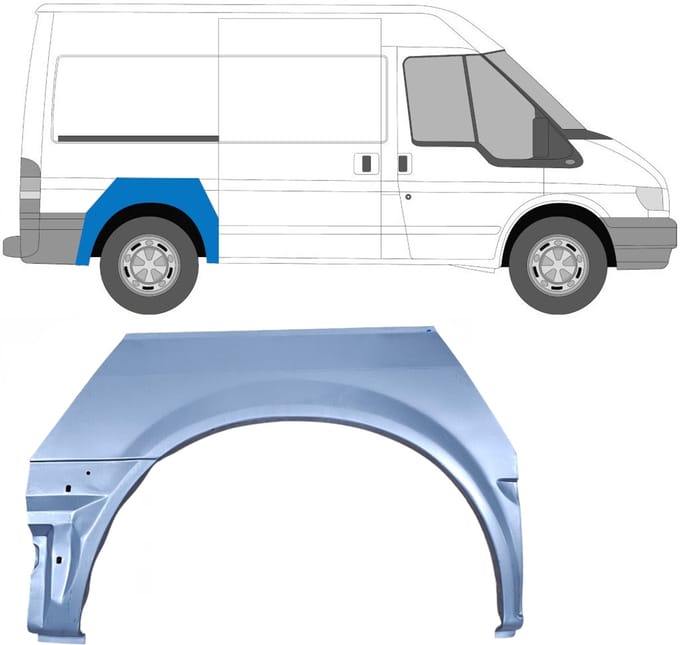 Reparatiepaneel achterspatbord voor Ford Transit 2000-2013 / Rechts
