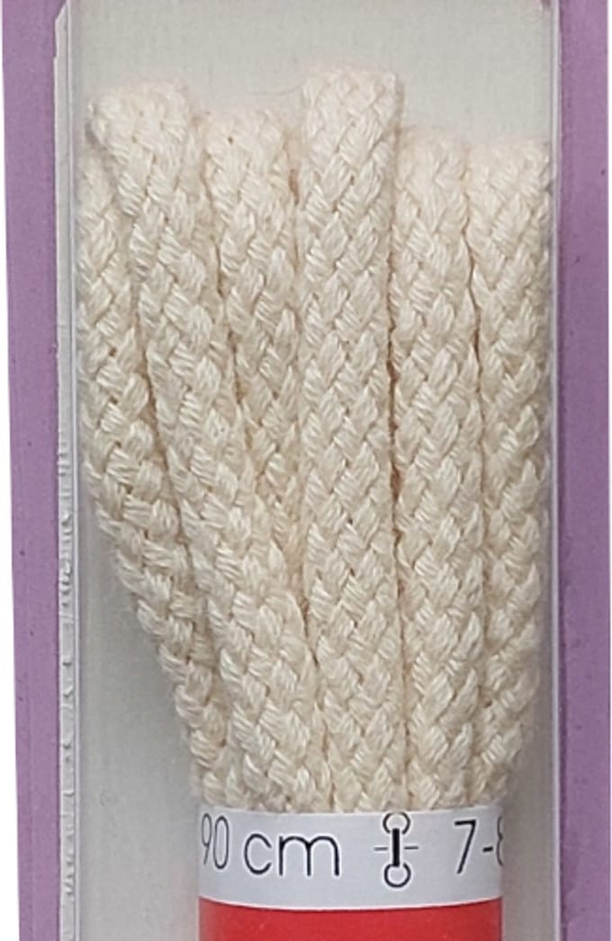 Ronilux Veter - Ecru - Rond - Koord Veters - Lengte 90 cm - Dikte 4 mm - Schoenveter