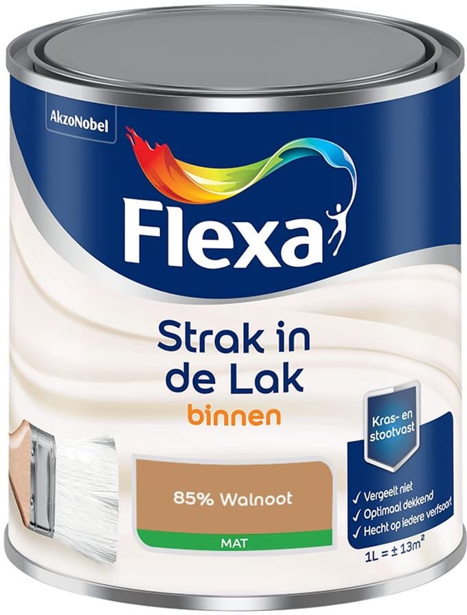 Flexa - Strak In De Lak Binnenlak Mat - 85% Walnoot - Mengverf - 1 L