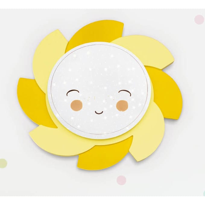 Elobra LED wandlamp Sun Starlight Smile, geel