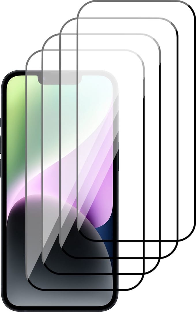 Screenprotector geschikt voor iPhone 14 Plus - Gehard Glas Beschermglas Tempered Glass Volledig Dekkende Screen Protector - 4 Stuks