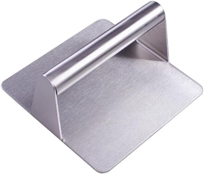 Hamburger Drukker - Burger Smasher - Pasteitjes Maken - Gelijkmatige Bereiding - Klein Vierkant - Zilver