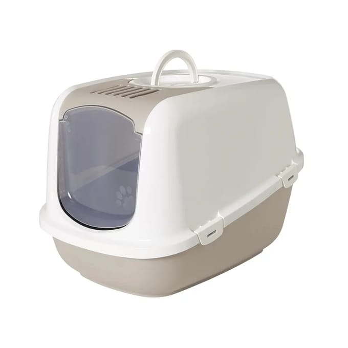 Savic Nestor Jumbo White - Coffee - covered cat litter box