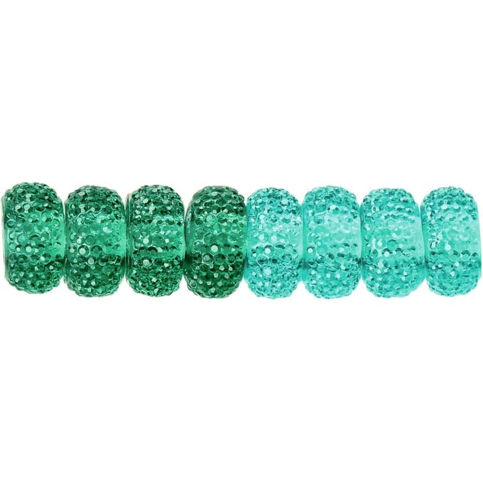 Kraal met groot gat "Sunshine" - Turquoise/Groen