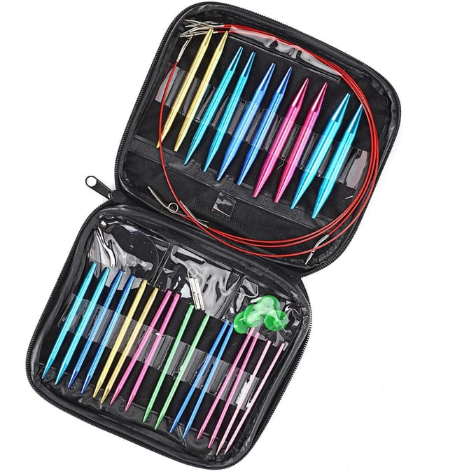 1 Set Verwisselbare 13 Maten Rondbreinaalden Kit 3.0mm-10mm met Etui black
