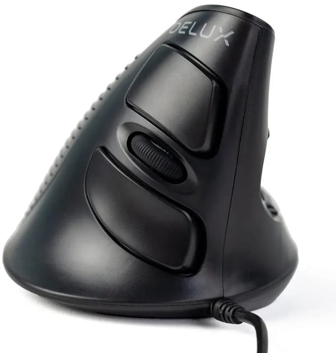 Delux M618XU Ergonomische Verticale Muis – USB Bedraad – Stille Klik – 6 Knoppen – 3200 DPI