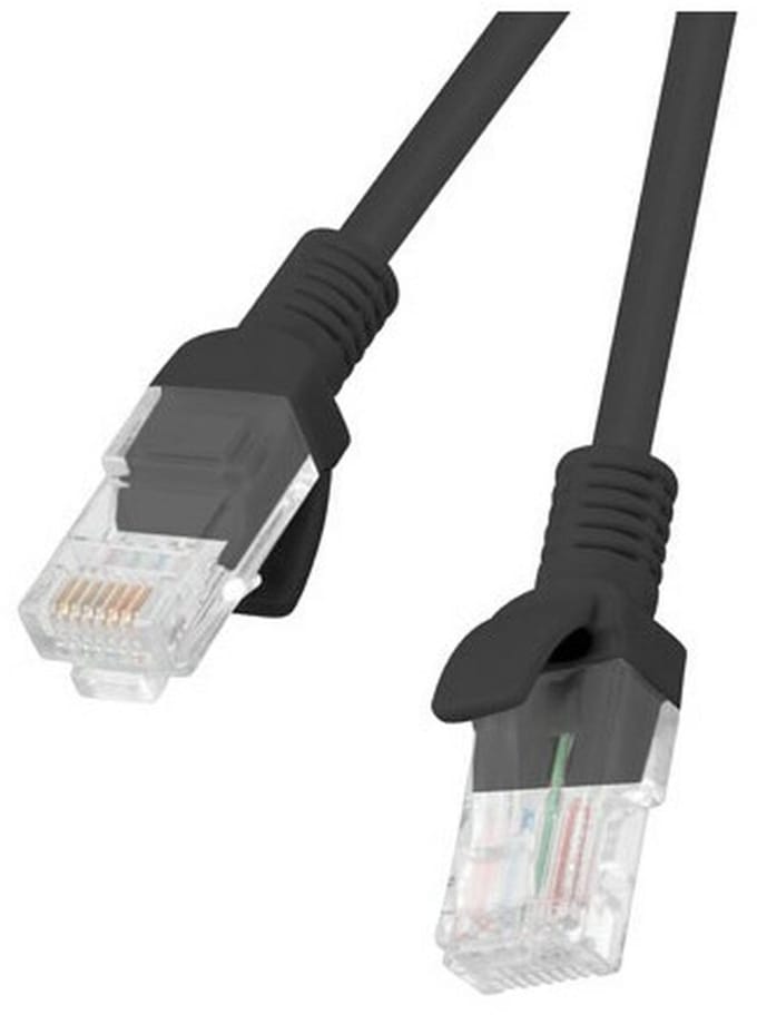 Lanberg patch cable - 25 cm - black RAL 9004 - Zwart - 0.25m
