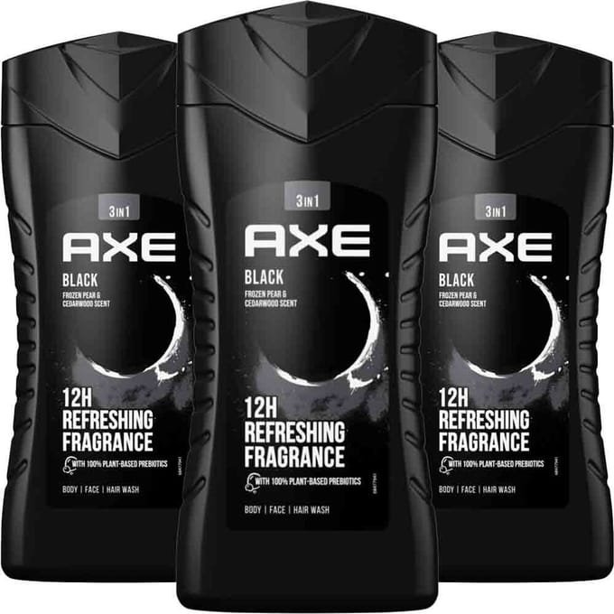 AXE 3-in-1 Douchegel - Black - 3 x 250 ml - Voordeelverpakking