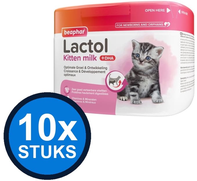 10x Beaphar - lactol kitten milk 250gr - Kattenvoer - 250 g