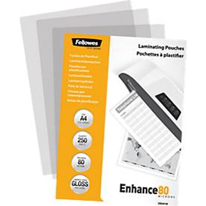Fellowes lamineerhoezen A4 80 micron glanzend voordeelpak 250 stuks