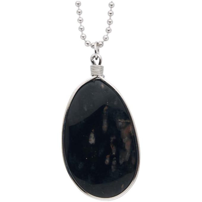 Behave - Lange ketting met hanger natuursteen - 91 cm - Modieuze statement ketting