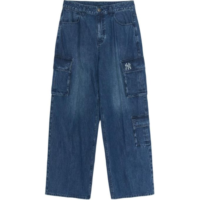 Jean ample à poche avec logo MLB pour homme bas 3LDPB0554-50INS XXL gray