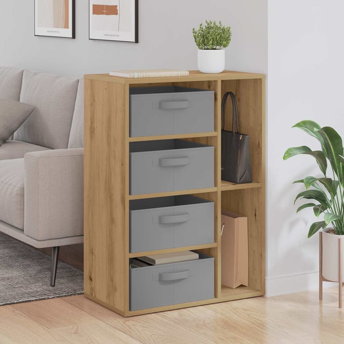 vidaXL - Dressoir - Artisanaal - eiken - 60 - x - 33,5 - x - 84 - cm