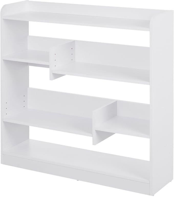 HOMCOM-Boekenplank-Hout-90x24x91cm-Wit