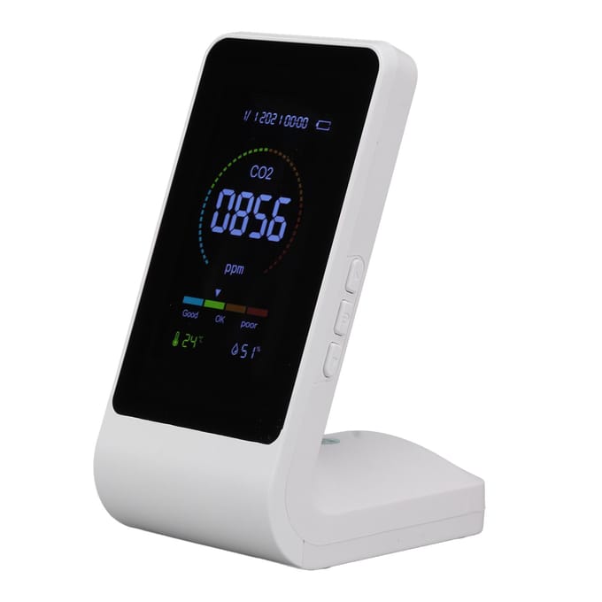CO2 Monitor Koolstofdioxide Detector Binnenluchtkwaliteit Monitor Temperatuur Vochtigheid Detectie Wit white