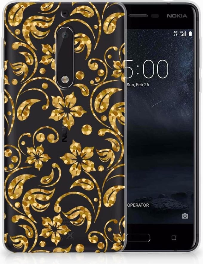 Nokia 5 TPU Case Gouden Bloemen