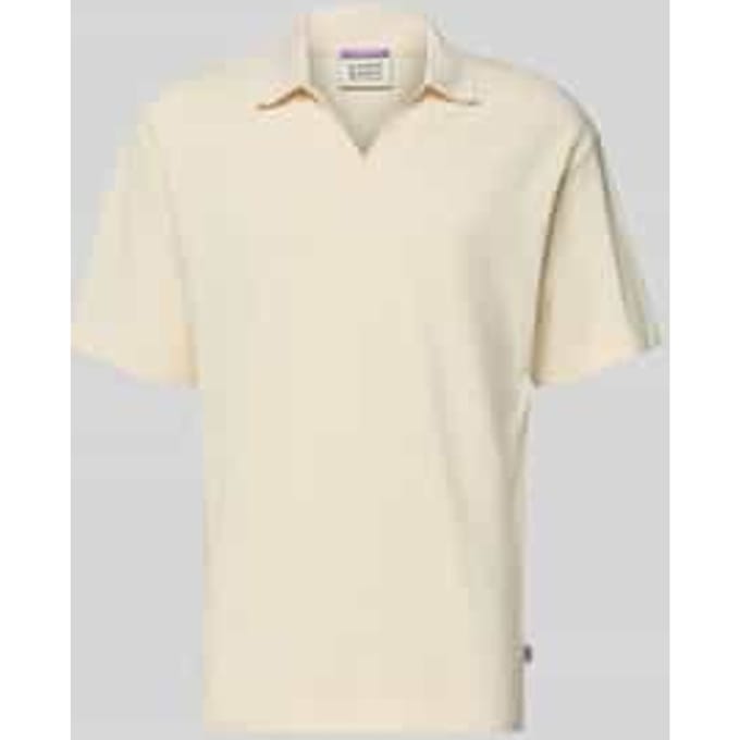 relaxed fit poloshirt in piqué-look