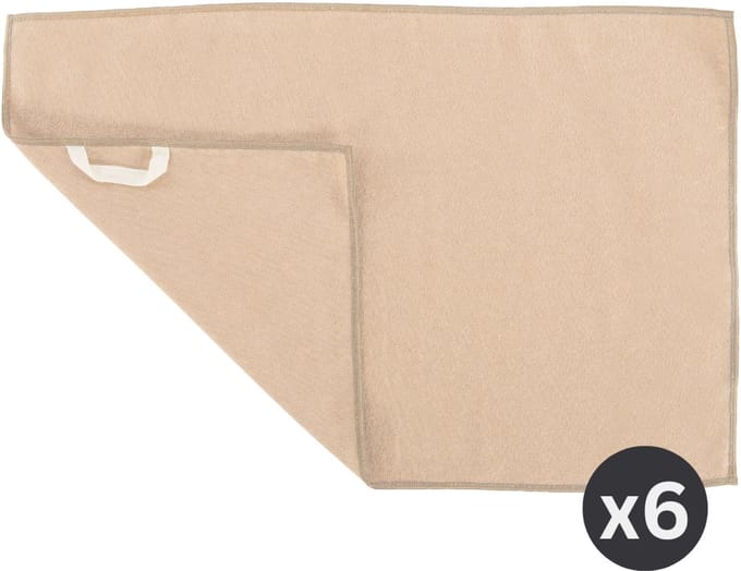 Tiseco - Keukenhanddoek ESSENTIALS - SET/6 - microvezel - 60x40 cm, zand