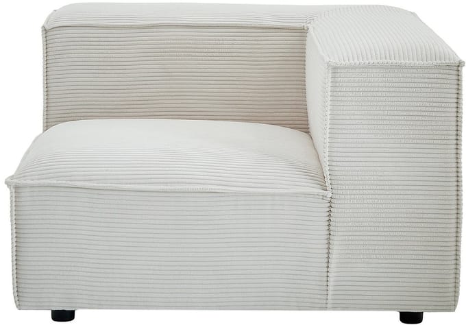 Vente-unique Hoekfauteuil in beige ribfluweel RUZOLO