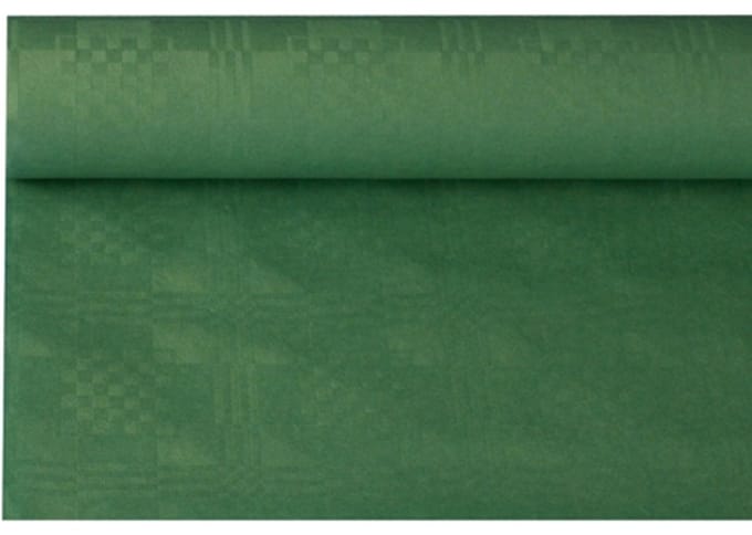 12x Tafelkleed papier met damastprint 8 m x 12 m donkergroen