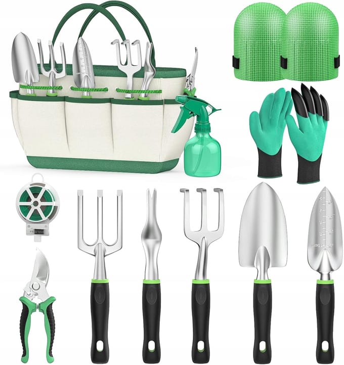Merkloos 11-delige Tuingereedschap Set met Tas en Ergonomische Handgrepen